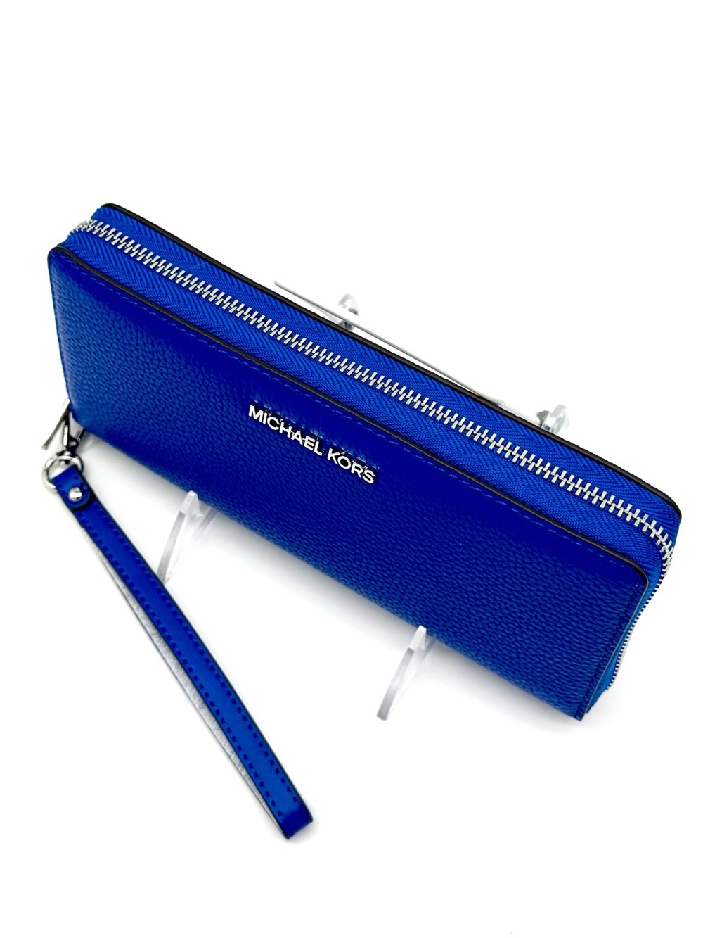 Michael Kors Jet Set Travel Large Leather Continental Wallet Galaxy Blue - Picture 6 of 8